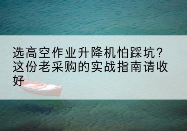 梁子湖高空作业升降机厂家推荐-选高空作业升降机怕踩坑？这份老采购的实战指南请收好
