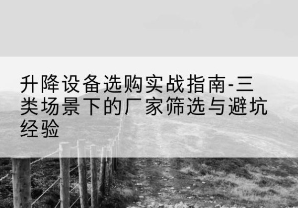 梁子湖移动式升降机厂家推荐-升降设备选购实战指南-三类场景下的厂家筛选与避坑经验